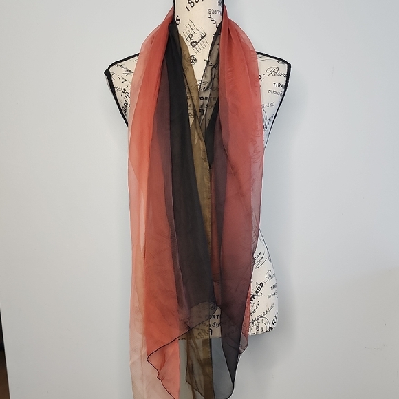 Ombre Sheer Silk Scarf - Picture 4 of 7